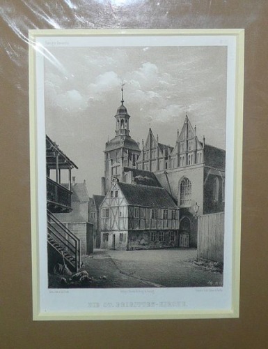 The st. Bridget church in Gdansk by Greth, XIXth c.